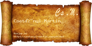 Csetényi Martin névjegykártya