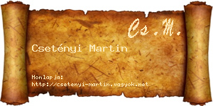 Csetényi Martin névjegykártya