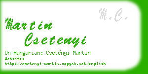 martin csetenyi business card