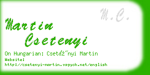 martin csetenyi business card